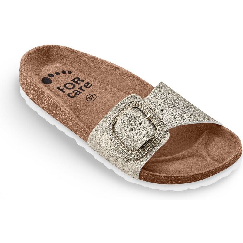 FORcare dámský pantofel 230065 zlatá třpytky 105961597