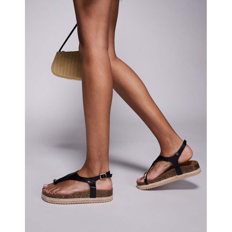 South Beach toe loop espdarille sandals in black 112965022