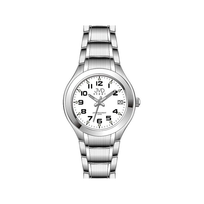 Elegantní ocelové hodinky JVD steel J4126.1 s datumovkou 5ATM