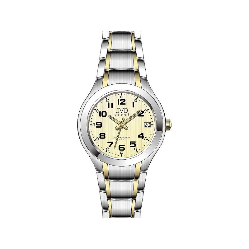 Elegantní ocelové hodinky JVD steel J4126.2 s datumovkou 5ATM