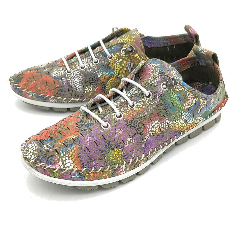 Dámské kožené tenisky 079 AZR03 Klop multicolor 105968069