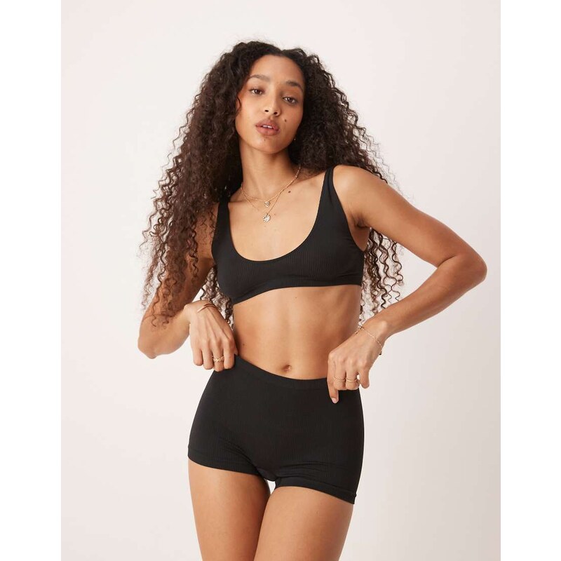 ASOS DESIGN seamless ribbed short in black-No colour 105974736