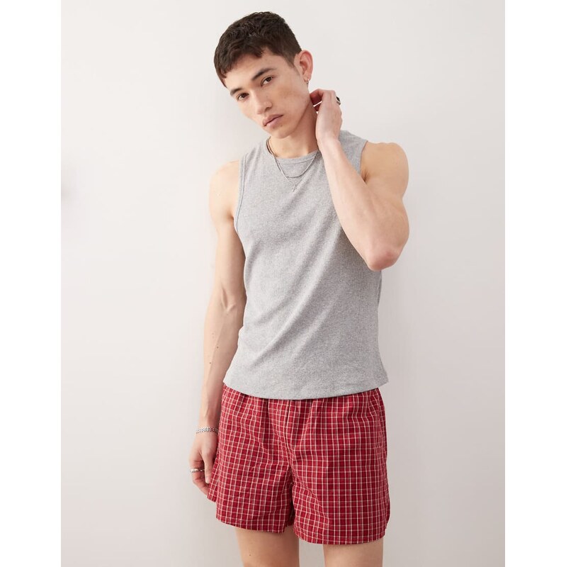 Reclaimed Vintage jersey ribbed vest in grey marl