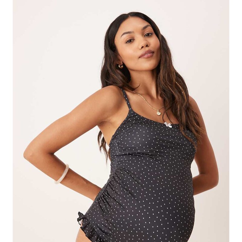 ASOS Maternity ASOS DESIGN Maternity Gerri scoop swimsuit in black 115718668