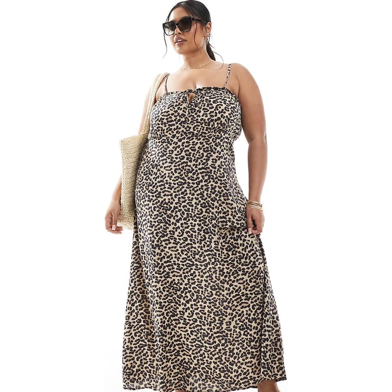 ONLY Curve maxi dress in animal print-Pink 105985543