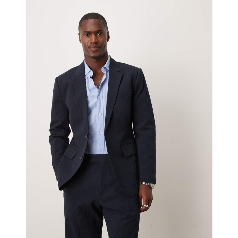 Abercrombie & Fitch Abercombie & Fitch slim single breasted seersucker 115715478