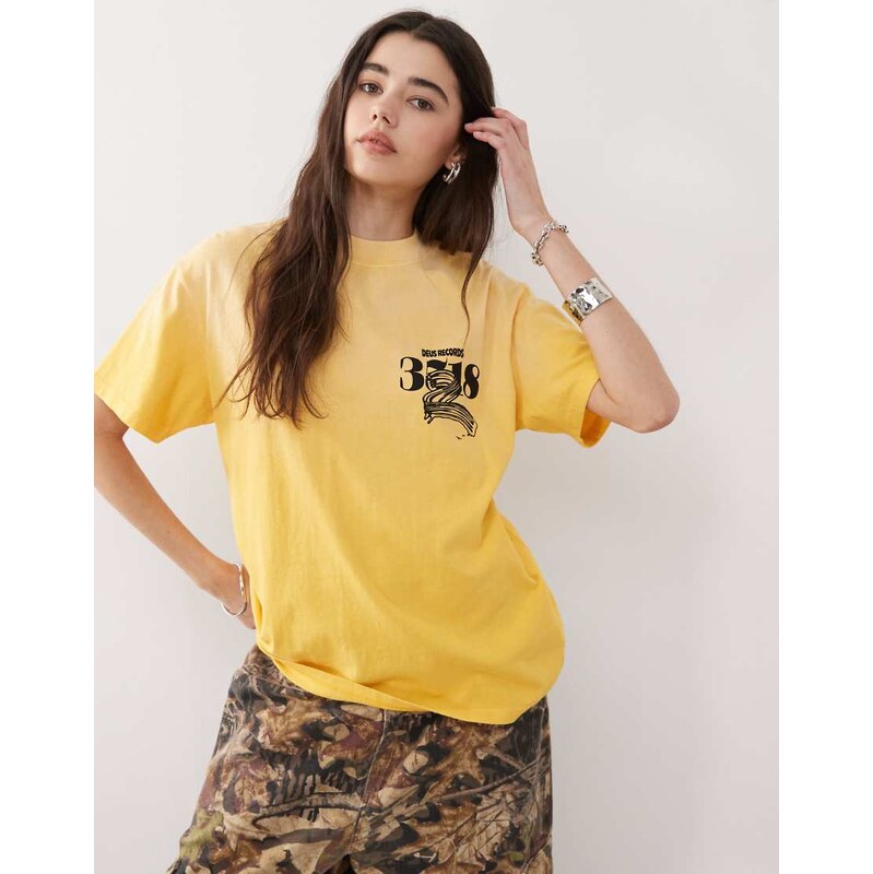 Deus Ex Machina zounds graphic t-shirt in yellow 105985704