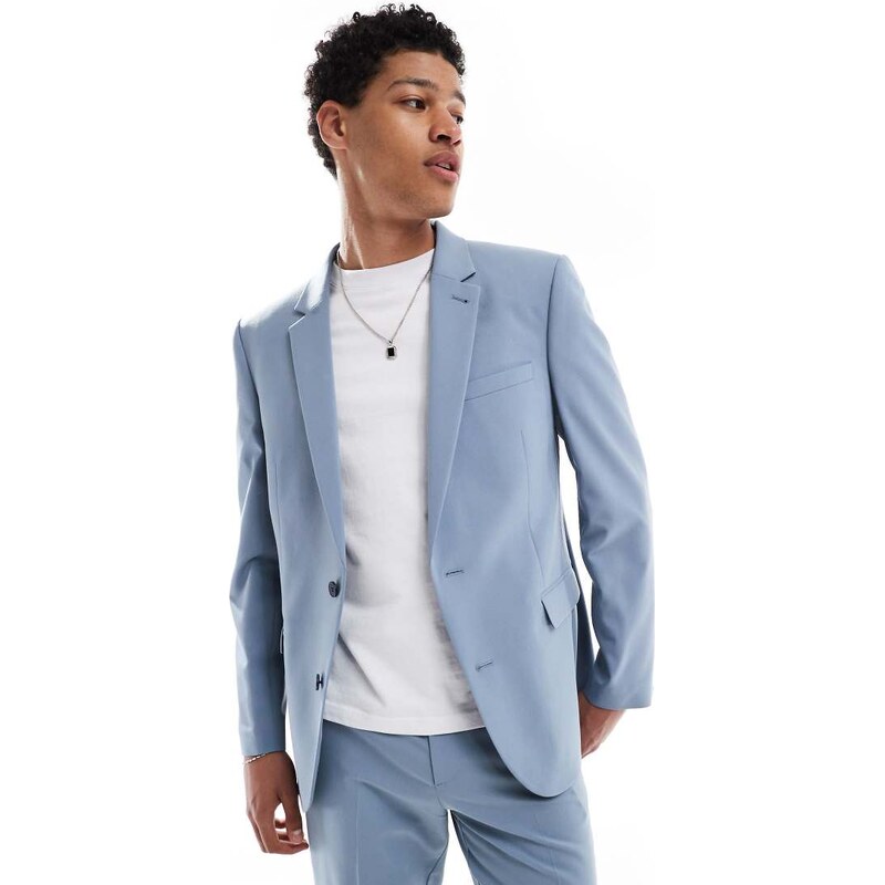 ASOS DESIGN slim suit jacket in light blue