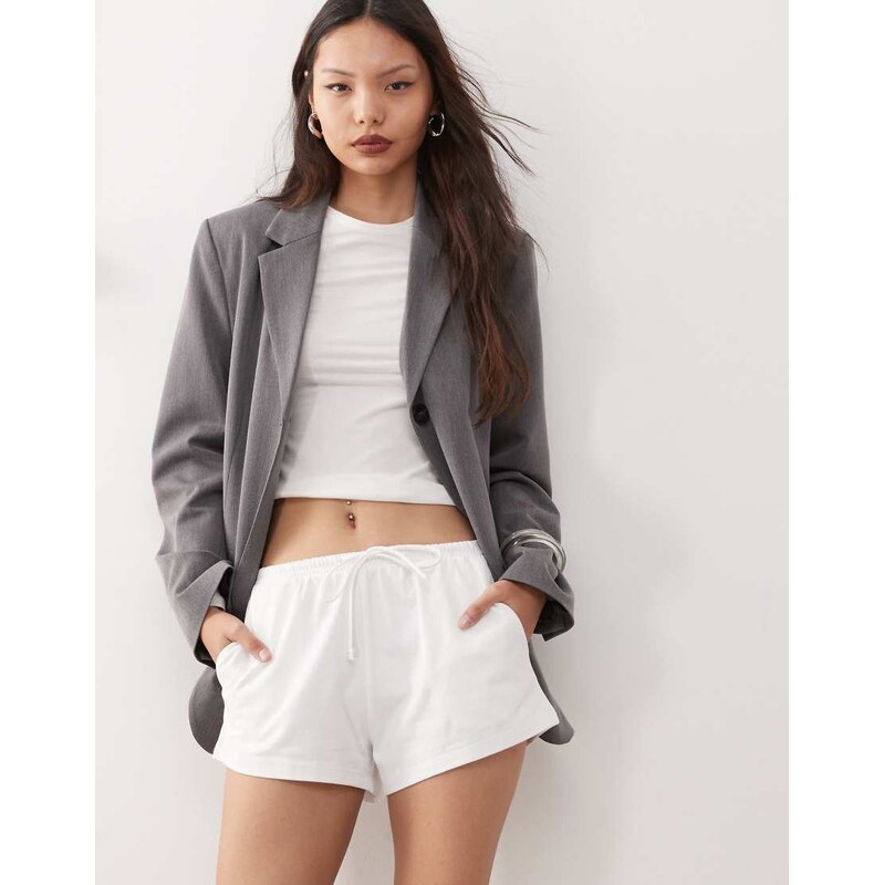 Weekday mini jersey shorts in white 106196011