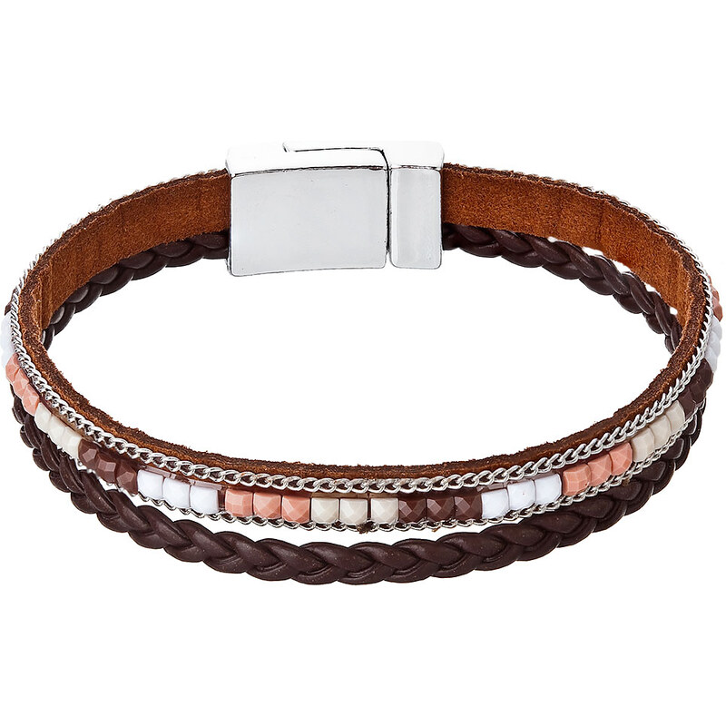 Náramek hnědý textilní 53009.3 brown