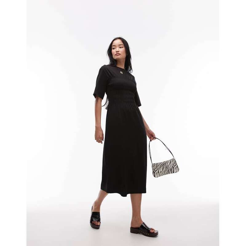 & Other Stories jersey midaxi dress with ruche corset detail in