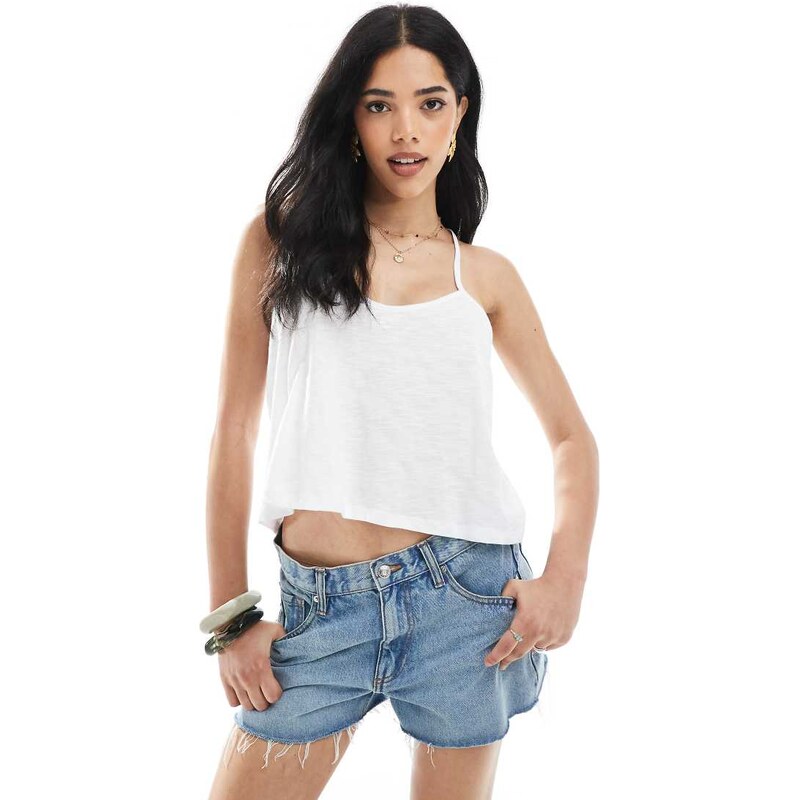 Miss Selfridge lace back swing cami top in white 106276212