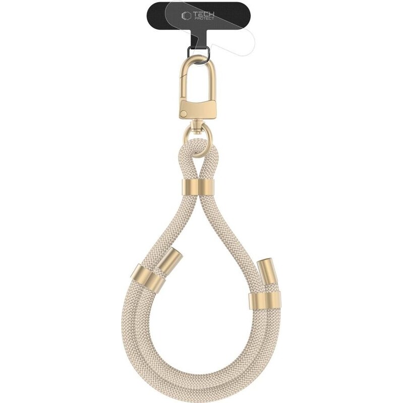 Šňůrka na krk a zápěstí Tech Protect C4S béžovo zlatá 106002116