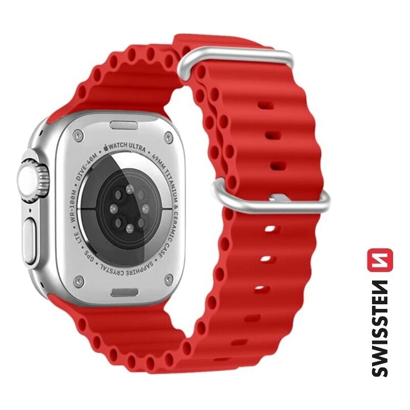 Swissten řemínek pro Apple Watch silikonový - marine straps 42