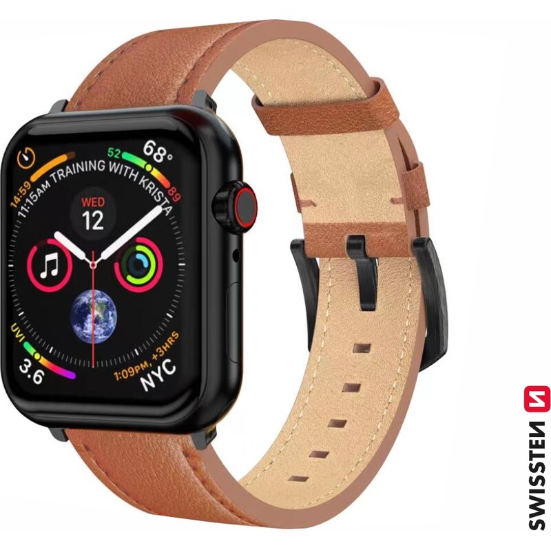 SWISSTEN ŘEMÍNEK PRO APPLE WATCH KOŽENÝ 42 / 44 / 45 / 49 mm