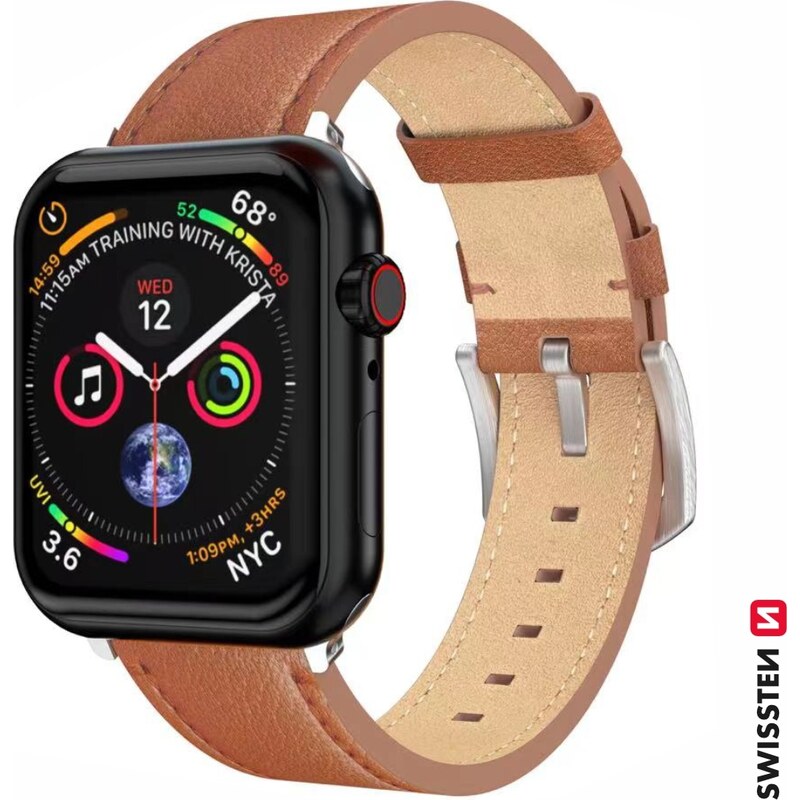 SWISSTEN ŘEMÍNEK PRO APPLE WATCH KOŽENÝ 42 / 44 / 45 / 49 mm