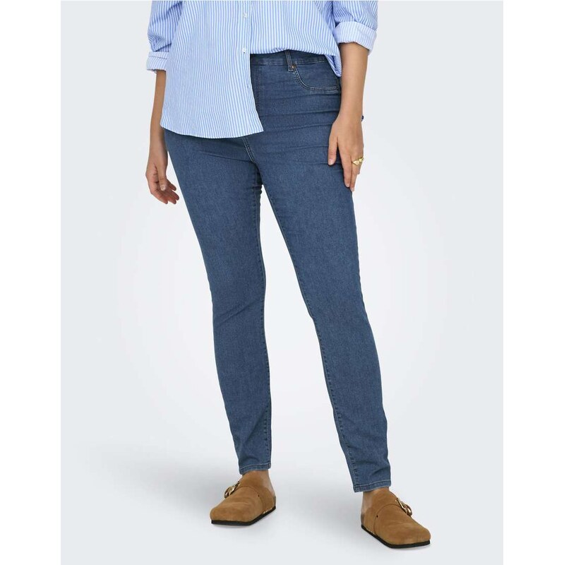 ONLY Curve Skinny fit jeans in medium blue denim