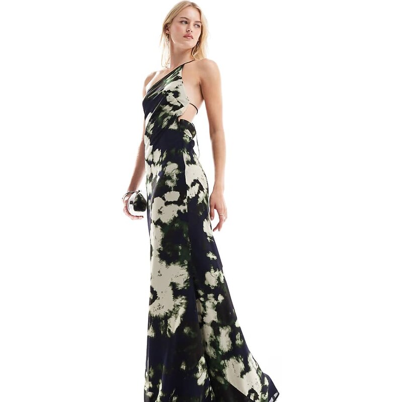 ASOS Tall ASOS DESIGN Tall one shoulder maxi dress with open back in 109635664