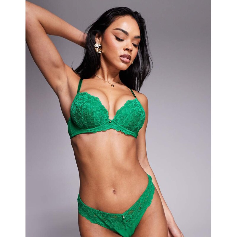 Ann Summers Sexy Lace padded plunge in paradise green 106008595