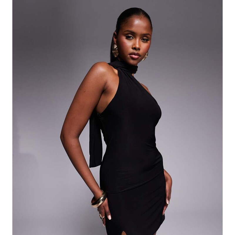 Fashionkilla exclusive slinky double sculpted halterneck scarf