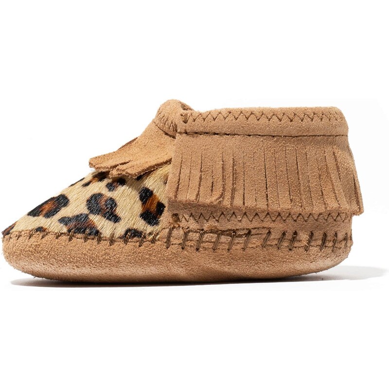 Minnetonka Kozačky Riley Suede hnědá / černá