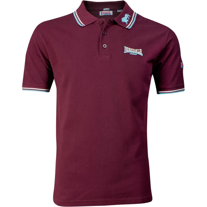 LONSDALE Tričko světle béžová / námořnická modř / burgundská