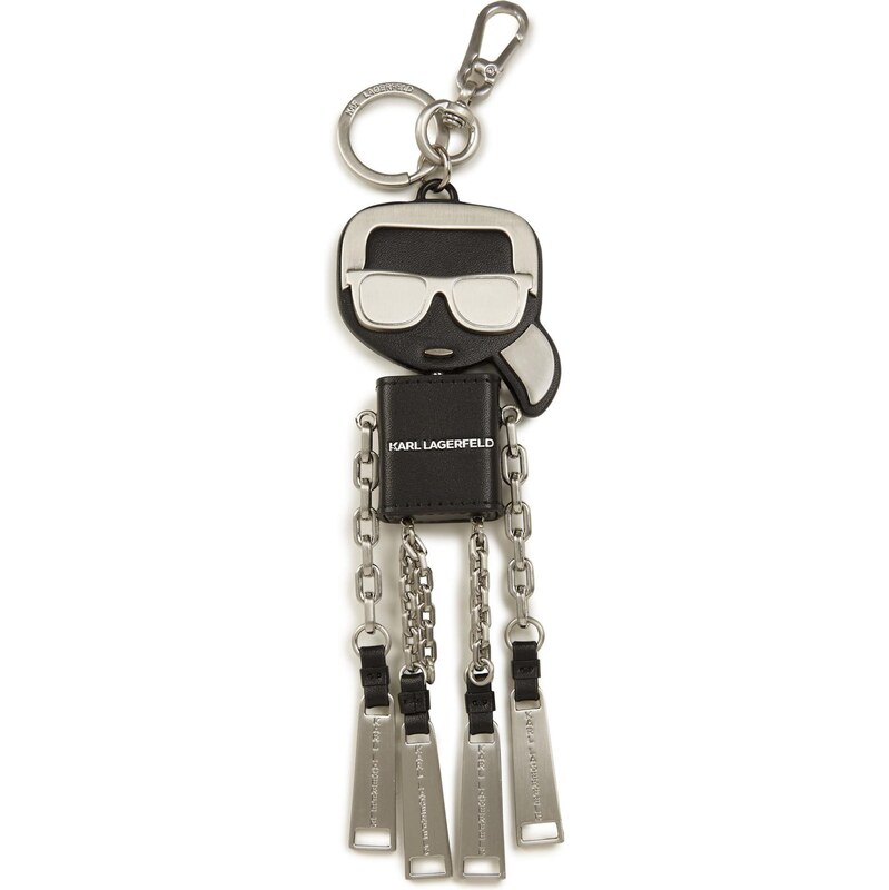 Karl Lagerfeld Přívěsek na klíče Ikon Karl černá / stříbrná /