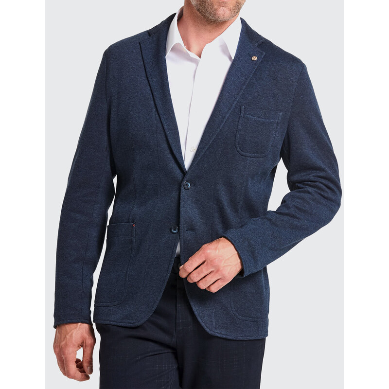 W. Wegener Wegener 6701 Jack-Jersey modré panské sako