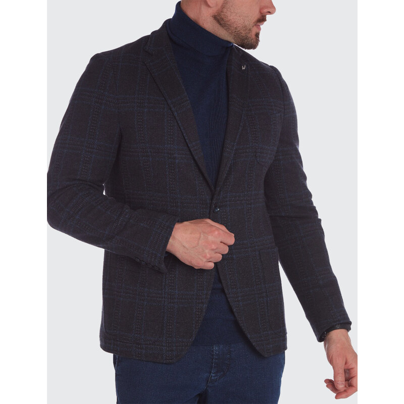 W. Wegener Jack-Jersey 6754 bleumarin panské sako
