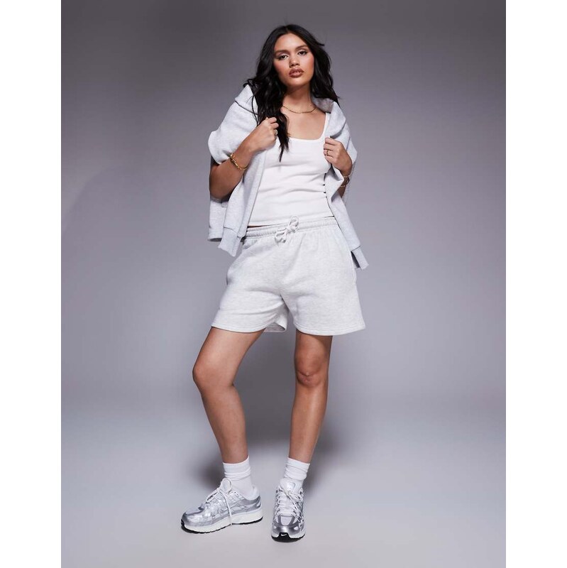 Missyempire exclusive drawstring waist sweat short in grey marl