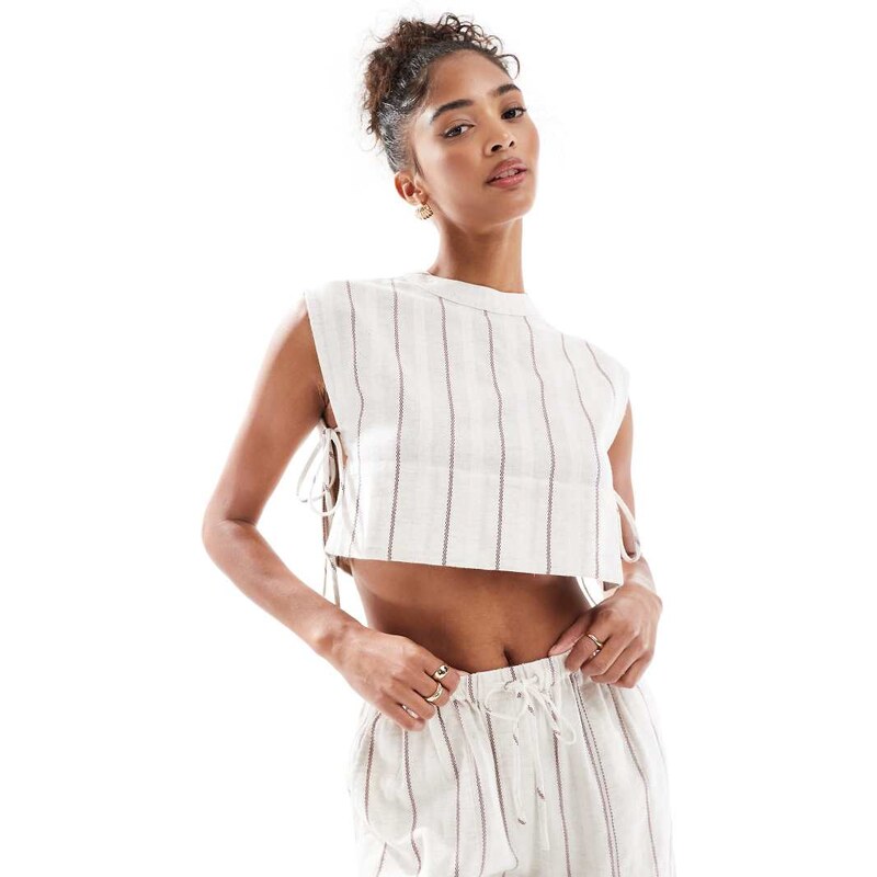 Native Youth striped high neck co-ord top in multi 106016506