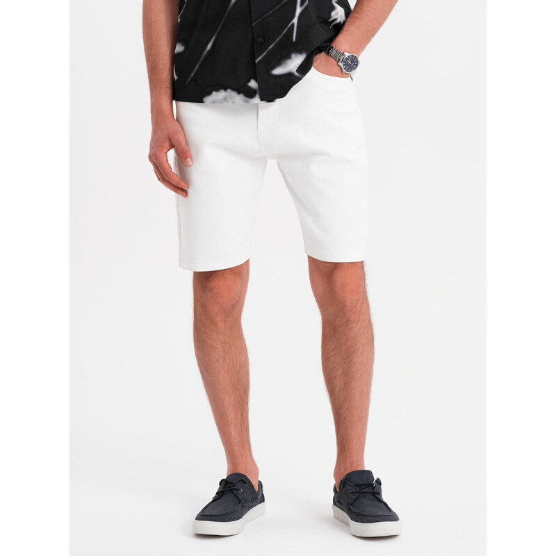 Ombre Mens denim shorts with a classic cut - white