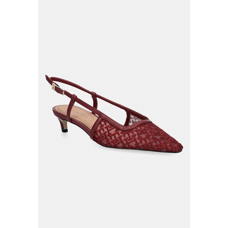 Lodičky Tommy Hilfiger MONO SQUARED TOE KITTEN SLINGB 106023049
