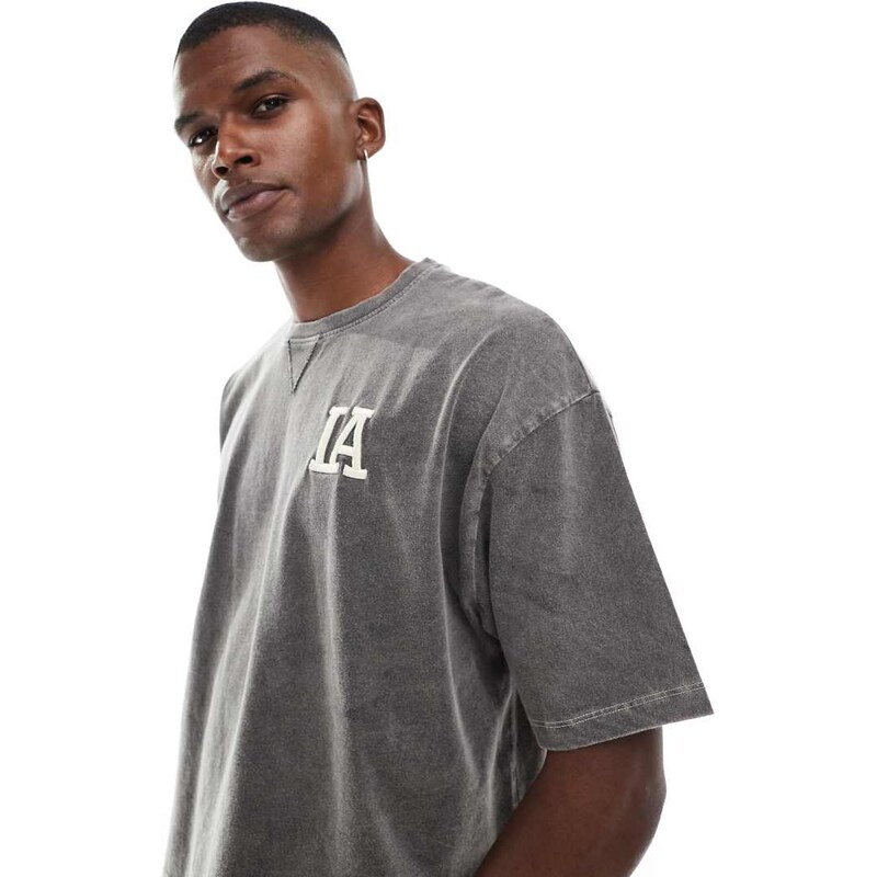 ASOS DESIGN boxy oversized t-shirt with city graphic in washed