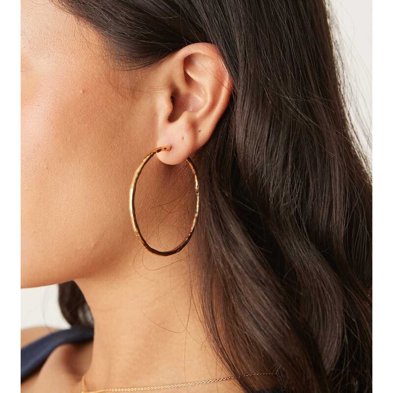 Orelia molten large hoops in 18ct gold plated