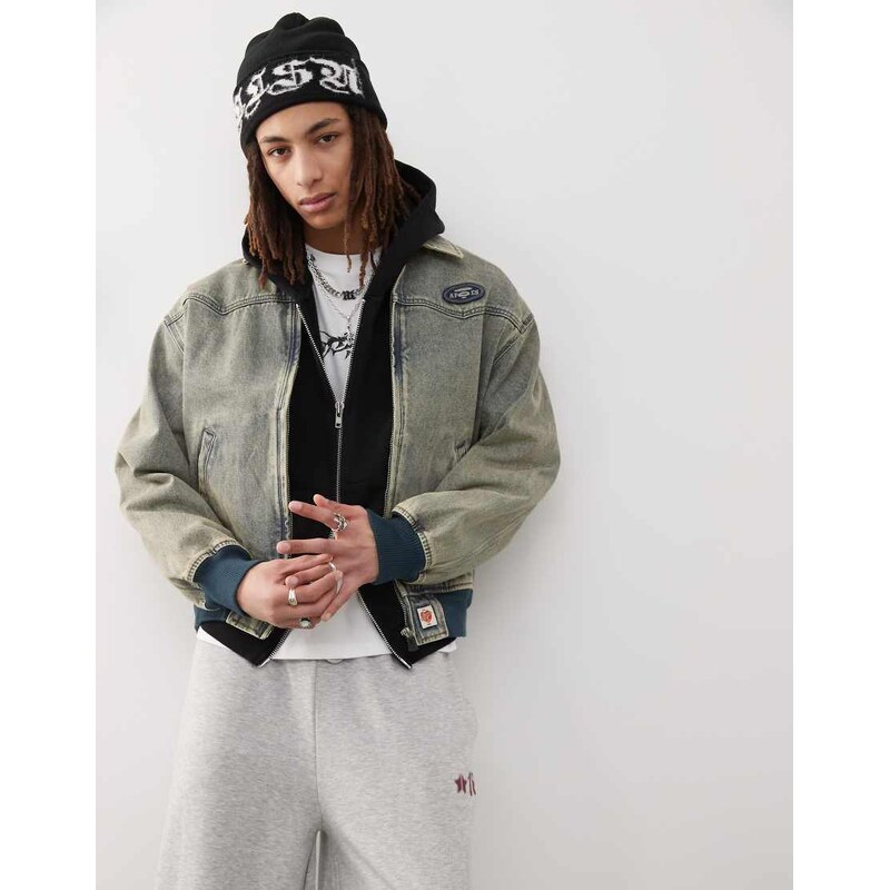 Aape by A Bathing Ape denim western jacket with back embroidery in 106022403