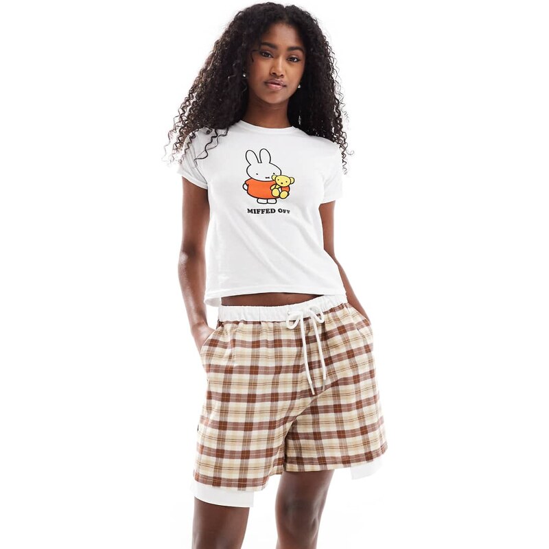 ASOS DESIGN boxer shorts with contrast waistband in check-Multi 106022530
