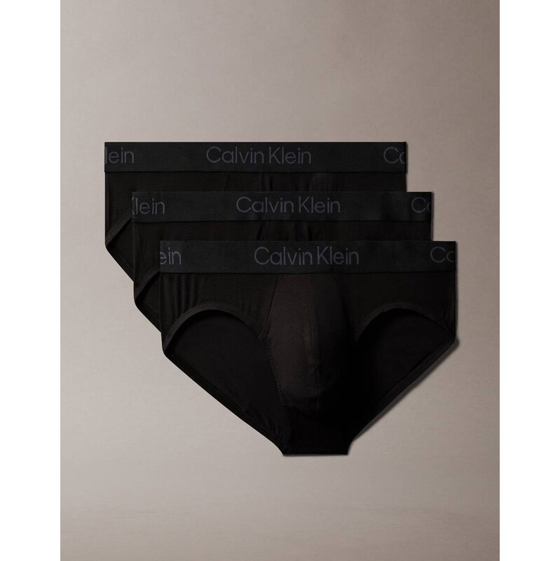 Calvin Klein Ultra Soft Modal 3 pack hip briefs in black