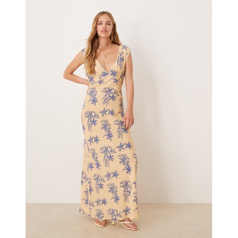 VRG GRL sunlit isles bias cut maxi dress in multi 106022500