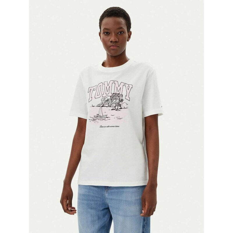Tommy Jeans dámské bílé tričko