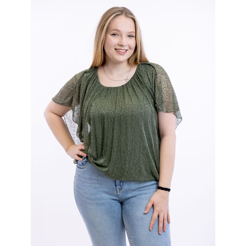 Italy fashion Dámský top KARA Barva: Khaki, Velikost: UNI: M-2XL