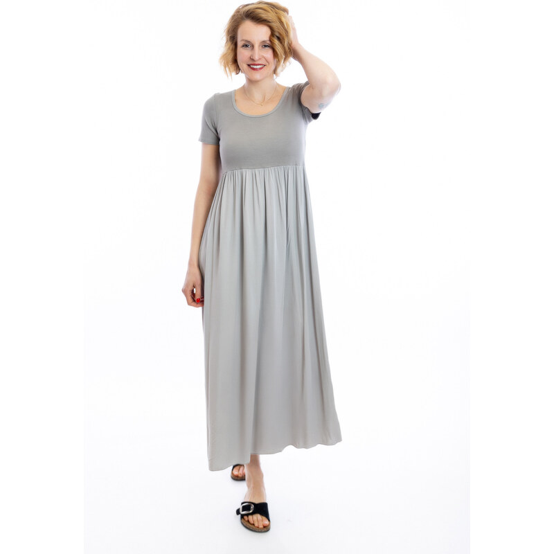 Italy fashion Dlouhé šaty ROSA Barva: Šedá, Velikost: UNI: XL
