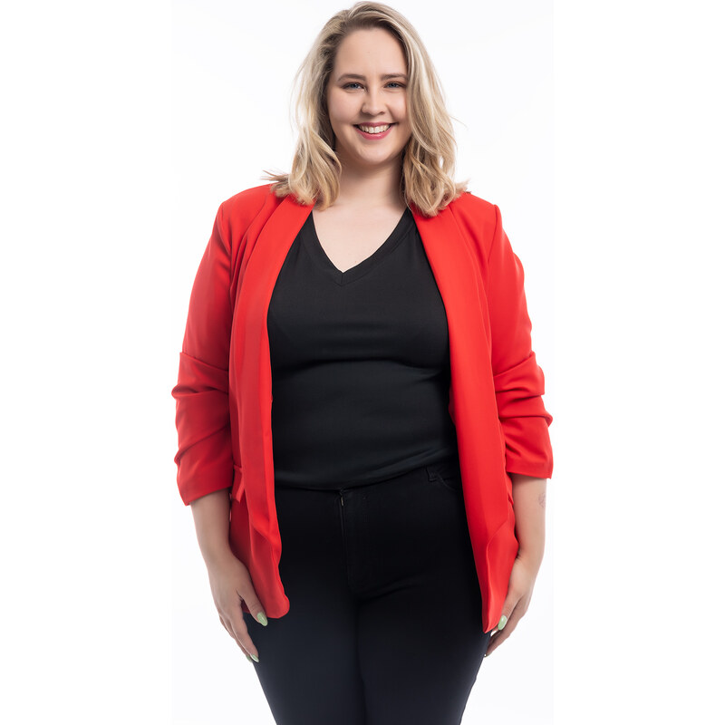 Italy fashion Dámské sako SCARLET Barva: Červená, Velikost: UNI: L-2XL 106046208