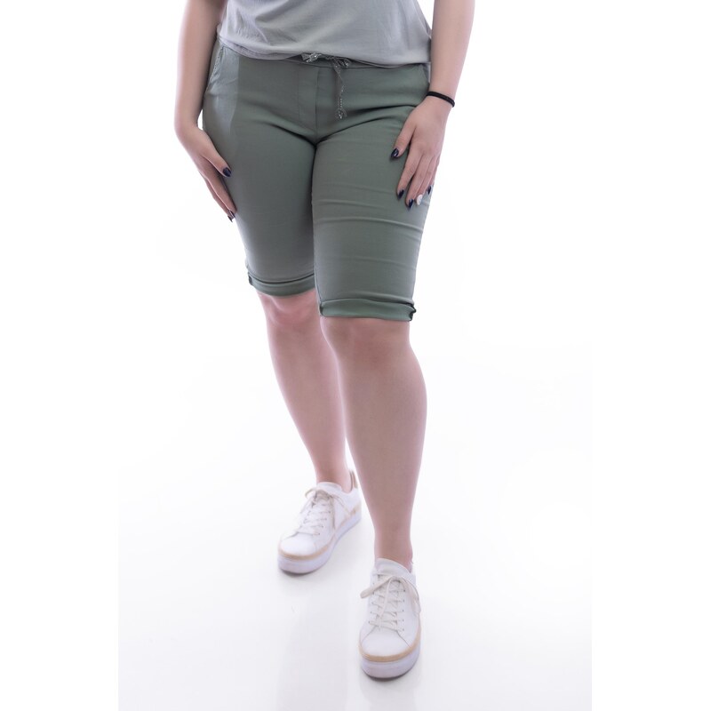Italy fashion Pružné kraťasy LOLLY Barva: Khaki, Velikost: UNI: