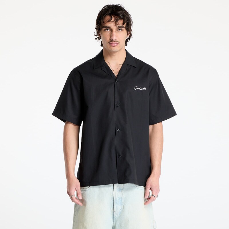 Košile Carhartt WIP S/S Delray Shirt UNISEX Black/ White XS