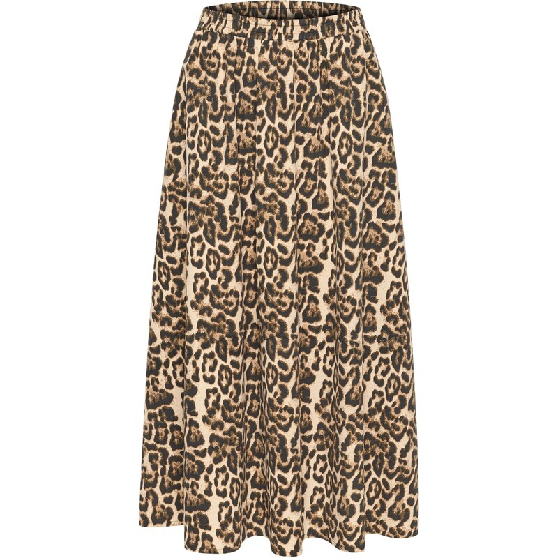 Kaffe Sukně Leopra béžová / hnědá / černá