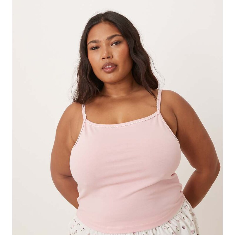 ASOS Curve ASOS DESIGN Curve mix & match pyjama cami in pink 115510473