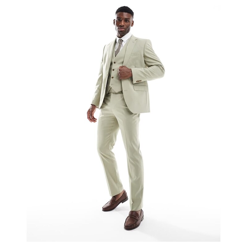 ASOS DESIGN slim suit trousers in sage green