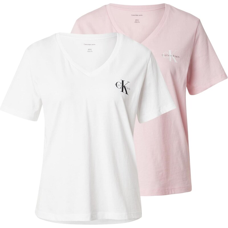 Calvin Klein Jeans Tričko růžová / černá / bílá