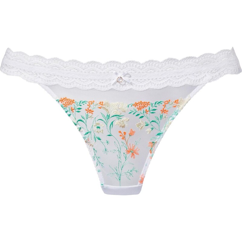 LASCANA Tanga mátová / jasně oranžová / bílá 108759828